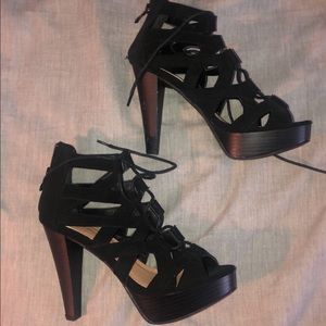 lace up black heels